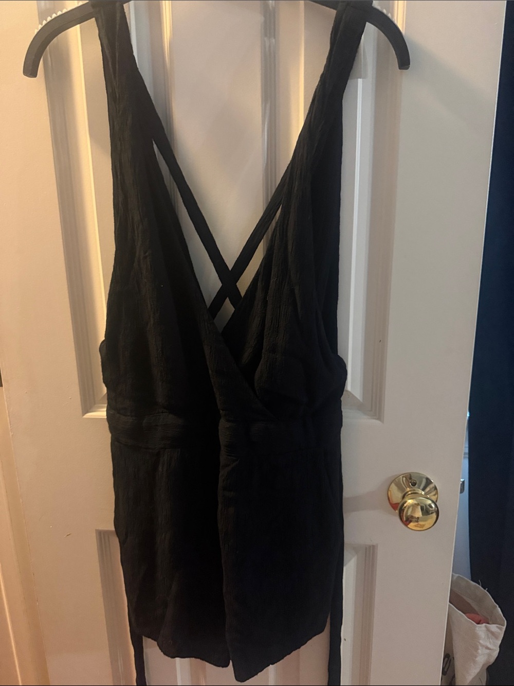 Free People Black Crisscross Romper